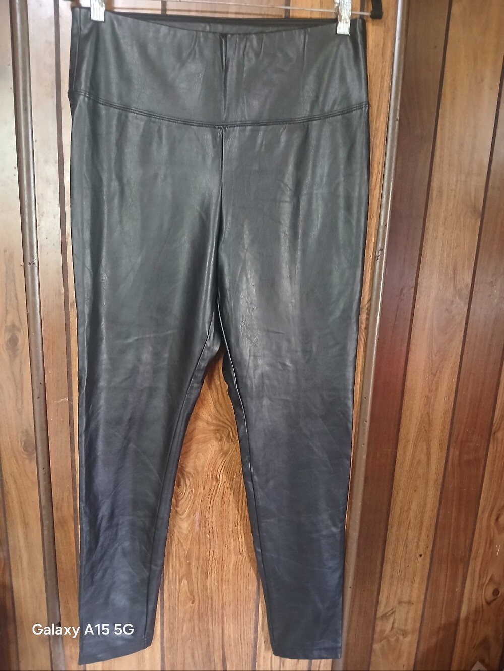 Tahari Black Faux Leather Leggings